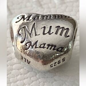 Authentic Pandora Sterling Silver “Mum” Mothers Day Charm ~ Retired